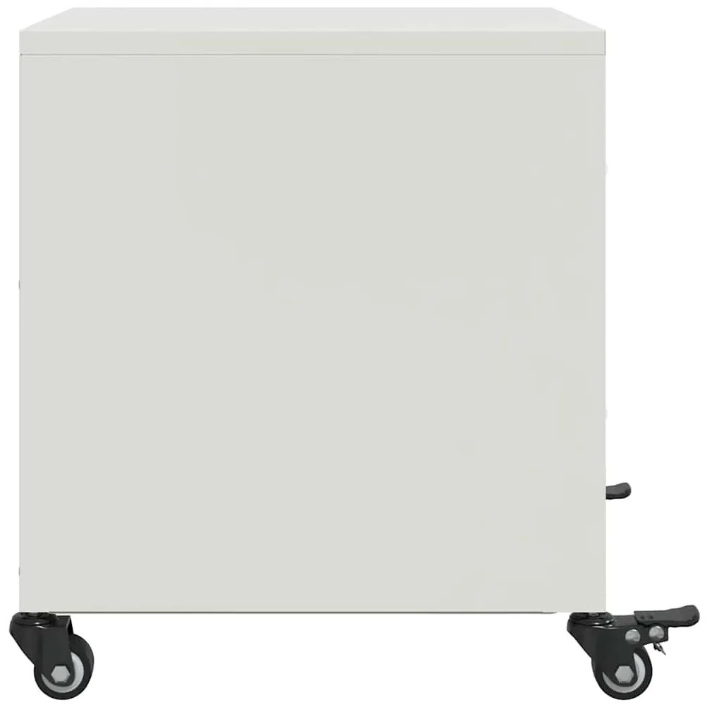 vidaXL Κομοδίνα 2 τεμ. Λευκό 36x39x43,5 εκ. από Χάλυβα