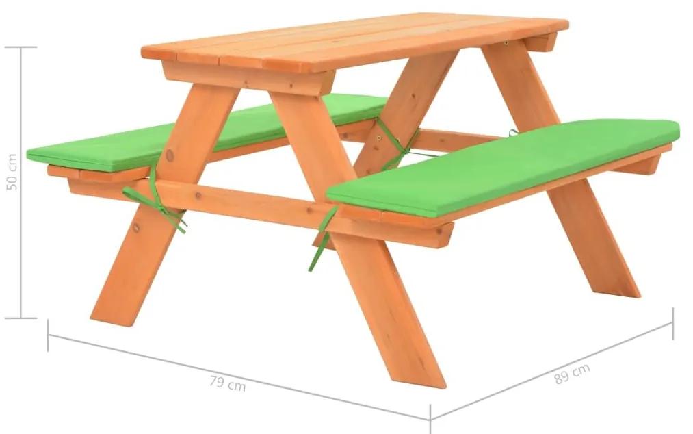 Τραπέζι Πικνικ με Πάγκους Παιδικό 89x79x50 εκ Μασίφ Ξύλο Ελάτης - Καφέ