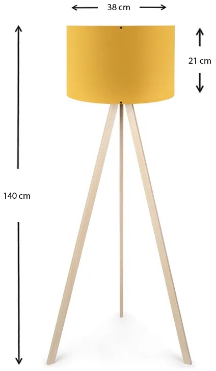 Φωτιστικό δαπέδου Rosling Megapap Mdf/ύφασμα/ Pvc χρώμα φυσικό/κροκί 38x21x140εκ. - GP029-0001,4 - GP029-0001,4