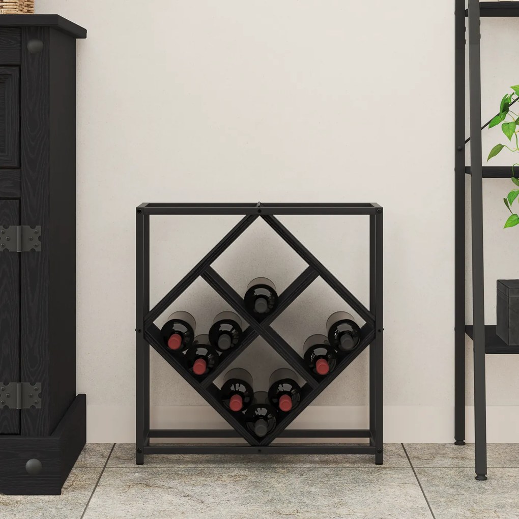 vidaXL Ράφι κρασιού Μαύρη Δρυς 51x18x52,5 εκ Επεξεργασμένο Ξύλο