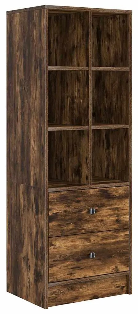 vidaXL Highboard Καπνιστή δρυς 45.5 x 34 x 127 εκ Επεξεργασμένο ξύλο