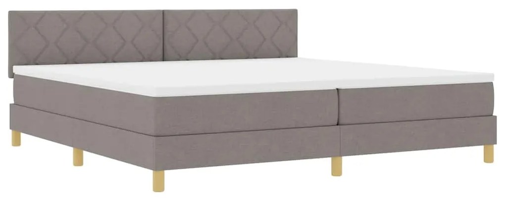 vidaXL Κρεβάτι box spring με στρώμα Taupe 200 x 200 cm ύφασμα