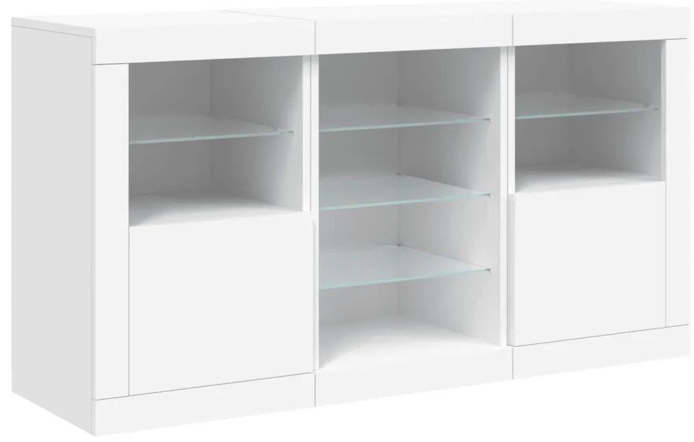 vidaXL Μπουφές με Φώτα LED Λευκός 123 x 37 x 67 εκ.