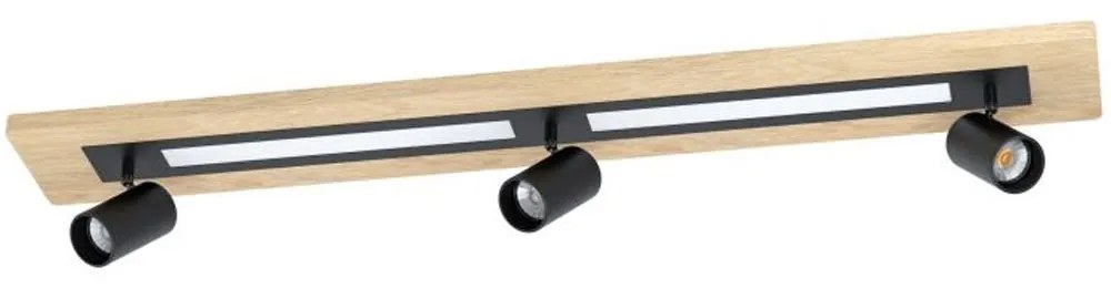 Φωτιστικό Οροφής - Πλαφονιέρα 39749 Torrestralle Led 3XGU10 Wood Brown-Beige Eglo Μέταλλο,Ξύλο