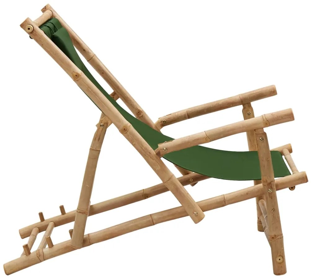 vidaXL Σεζλόνγκ Πράσινη από Μπαμπού και Καραβόπανο