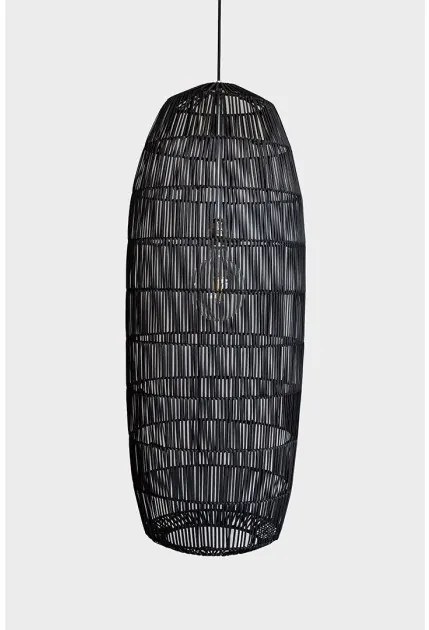 Κρεμαστό Φωτιστικό Οροφής 1xE27 Ρατάν Φ40cm Pickle AY Illuminate-420.100.10/P-Μαύρο 420.100.10/P