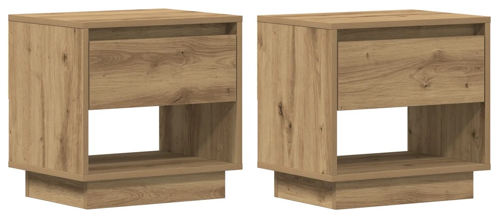 vidaXL Κομοδίνο 2 τεμ Καρυδί 45x34x47 εκ Ξύλο Γεννητριών