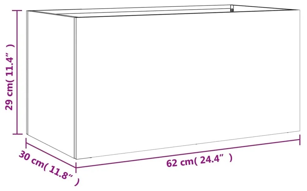 Ζαρντινιέρα Λευκή 62x30x29 εκ. από Χάλυβα - Λευκό