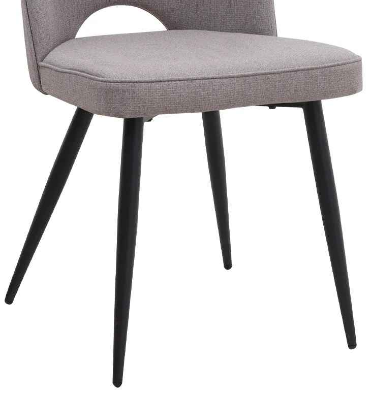 Καρέκλα τραπεζαρίας Christy Megapap ανοιχτό μπεζ ύφασμα - μεταλλικό μαύρο πόδι 47x59x90εκ.