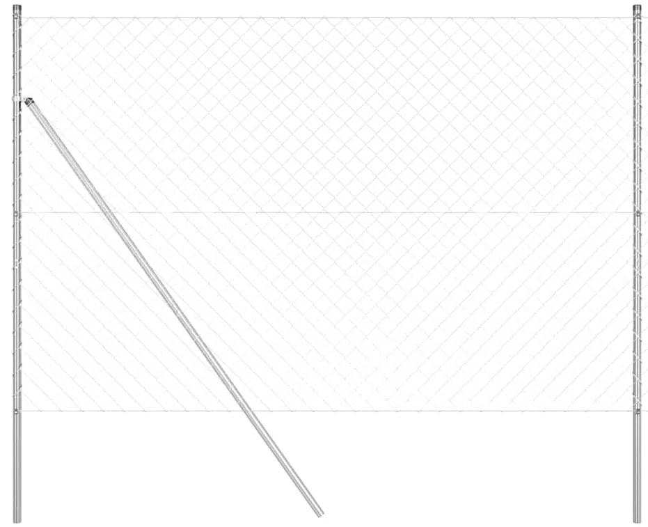 vidaXL Στύλος Περιφράξεων Ασημί 10 x 1,6 μ (60 x 60 mm δίχτυ) Ατσάλι