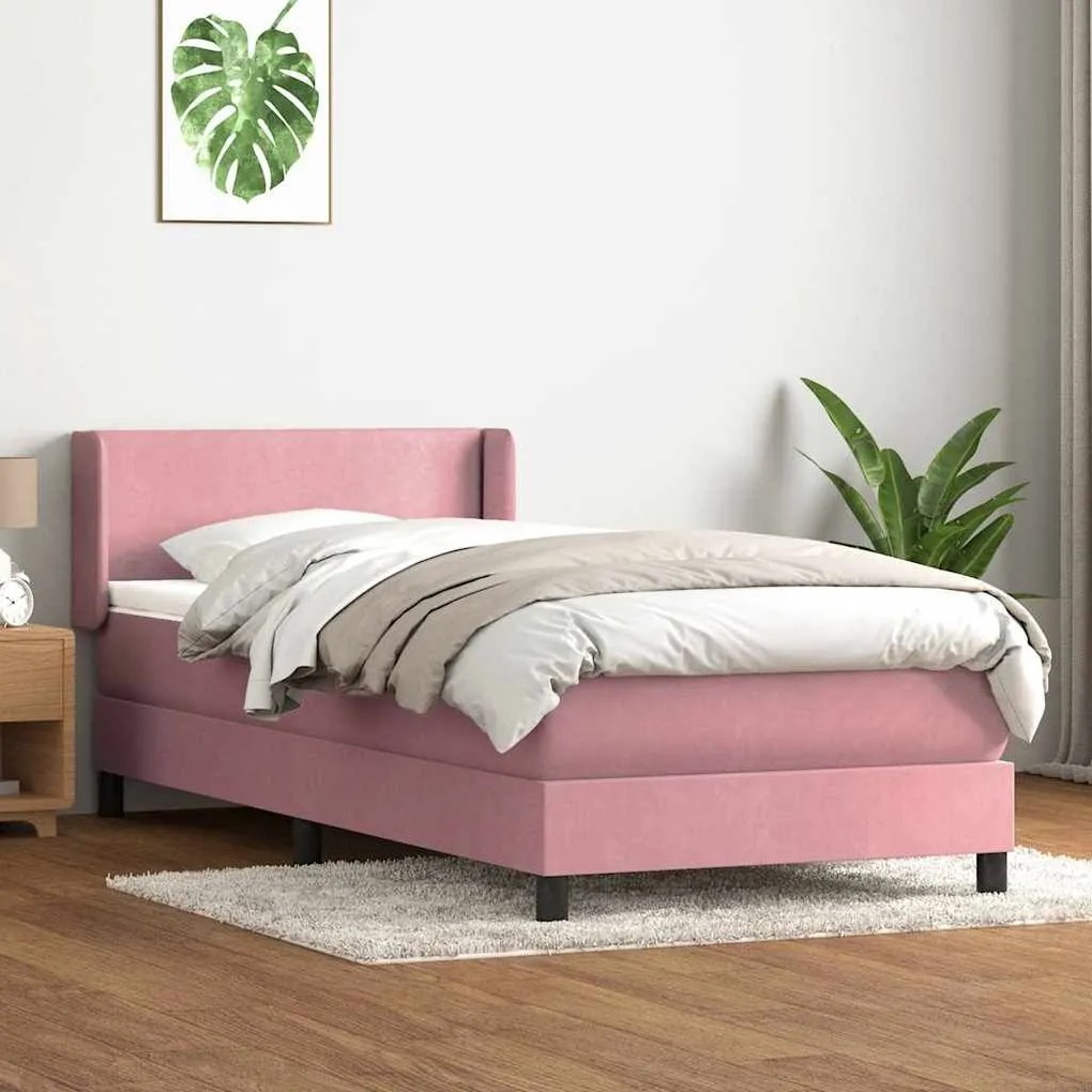 ΚΡΕΒΑΤΙ BOXSPRING ΜΕ ΣΤΡΩΜΑ ΡΟΖ 80X220 ΕΚ. ΒΕΛΟΥΔΙΝΟ 3317972