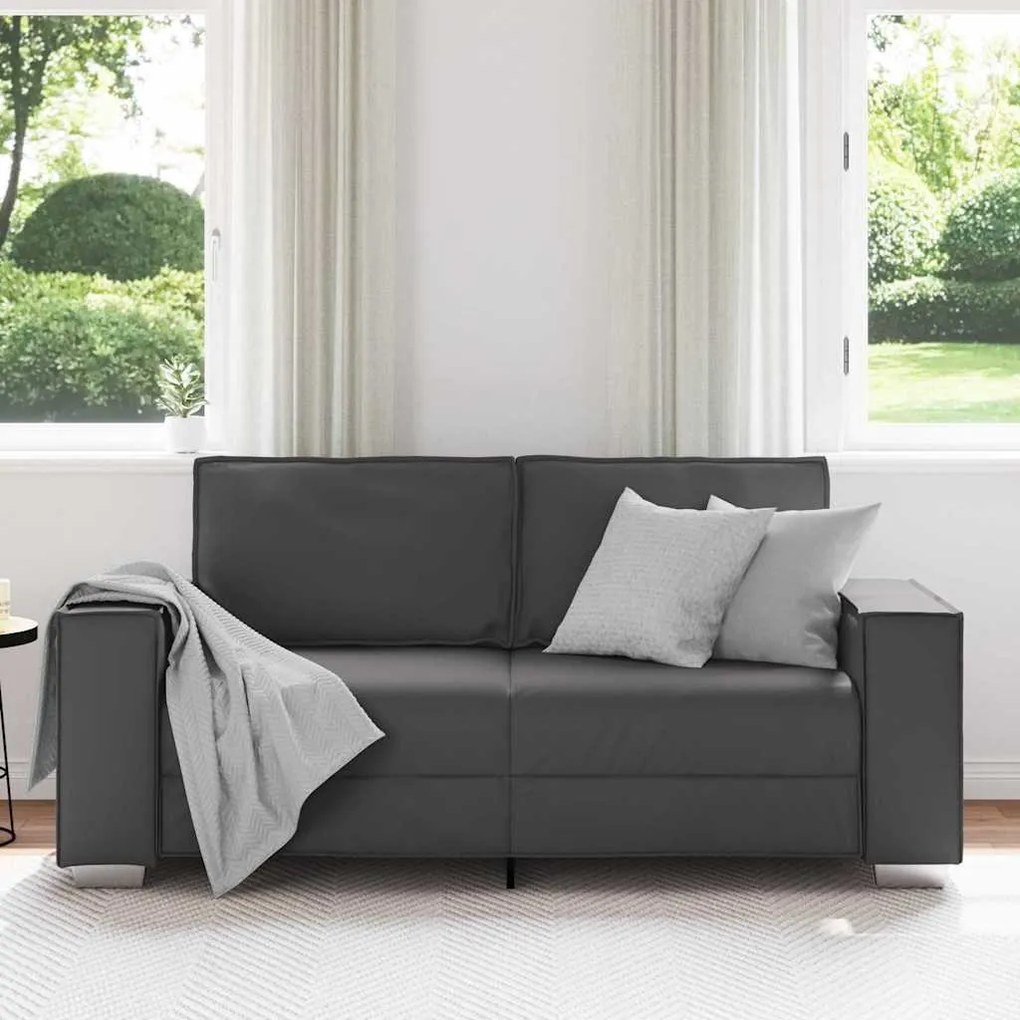 vidaXL Καναπές Loveseat 180 εκ με μαξιλάρι Γκρι Τεχνητό δέρμα