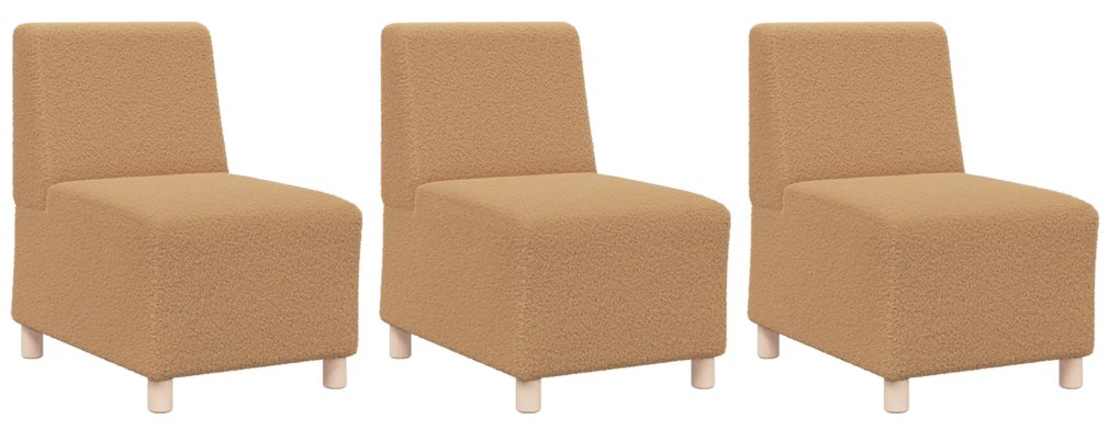 vidaXL Καθίσμα Σαλονιού 3 pcs Μπεζ 55 x 74 x 82 εκ. Βελούδο