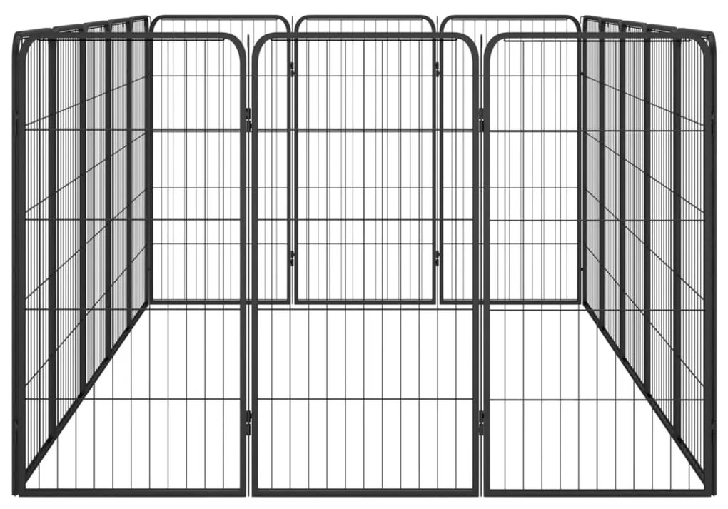 vidaXL Κλουβί Σκύλου 16 Πάνελ Μαύρο 50x100 εκ. Ατσάλι με Βαφή Πούδρας