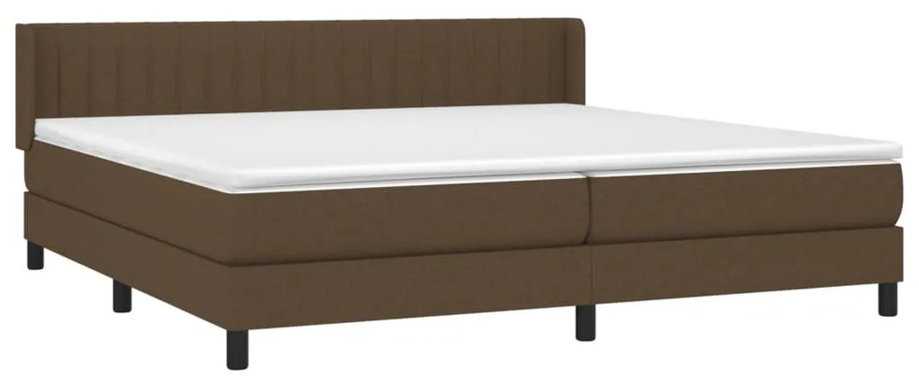 vidaXL Κρεβάτι Boxspring με Στρώμα Σκούρο Καφέ 200x200 εκ. Υφασμάτινο