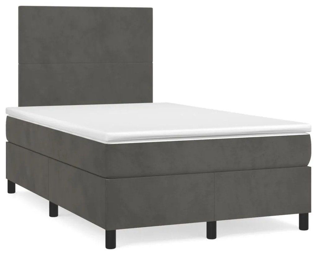 ΚΡΕΒΑΤΙ BOXSPRING ΜΕ ΣΤΡΩΜΑ ΣΚΟΥΡΟ ΓΚΡΙ 120X190 ΕΚ. ΒΕΛΟΥΔΙΝΟ 3269984