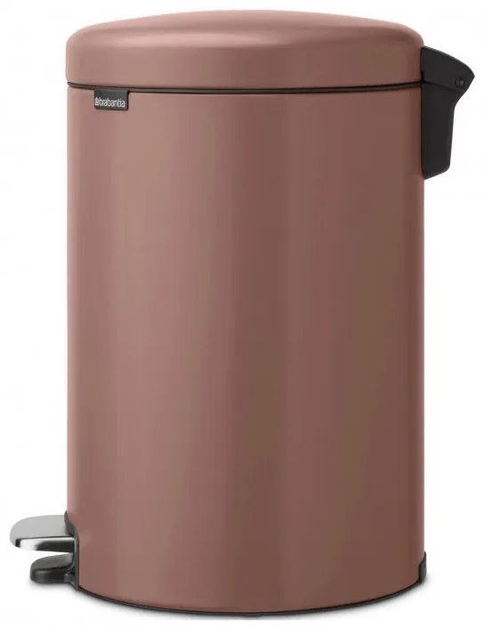 Κάδος με πεντάλ Brabantia NewIcon 1008849, 20 l, Ομαλό κλείσιμο, Αντιολισθητική βάση, Σατινέ φινίρισμα, Καφέ