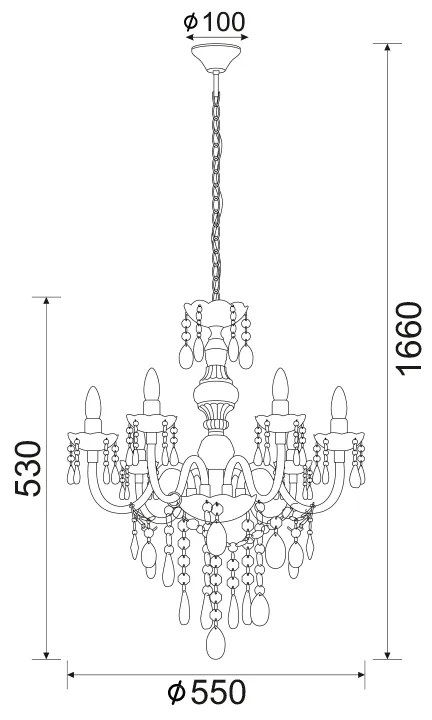 ΚΡΕΜΑΣΤΟ ΔΙΑΦΑΝΕΣ ΑΚΡΥΛΙΚΟ 6X40W E14 PEGASUS - SF64026T - 21W - 50W - SF64026T