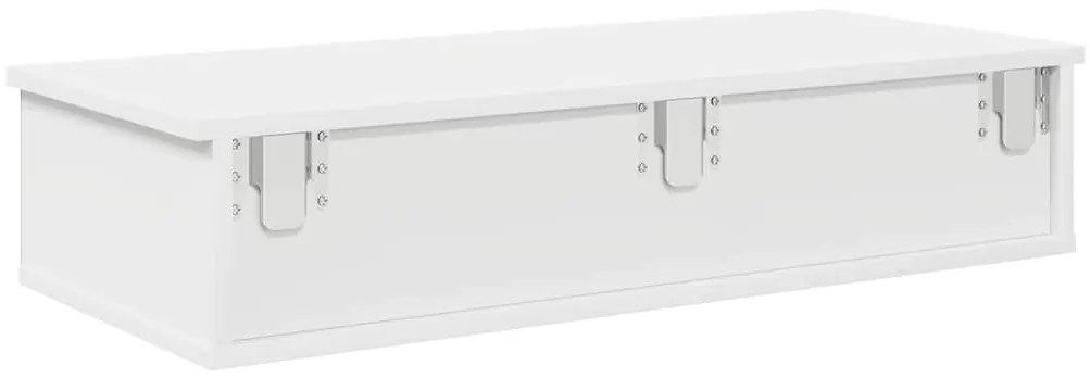 vidaXL Ράφι τοίχου με συρτάρια Λευκό 80x34x17 cm Κατασκευασμένο ξύλο