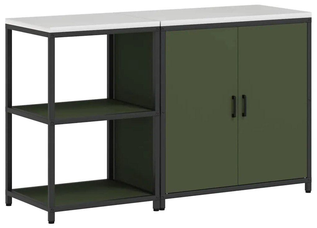 vidaXL Σετ Αποθήκευσης Κουζίνας 2 pcs Ελιά Πράσινη 150 x 50 x 92 εκ.