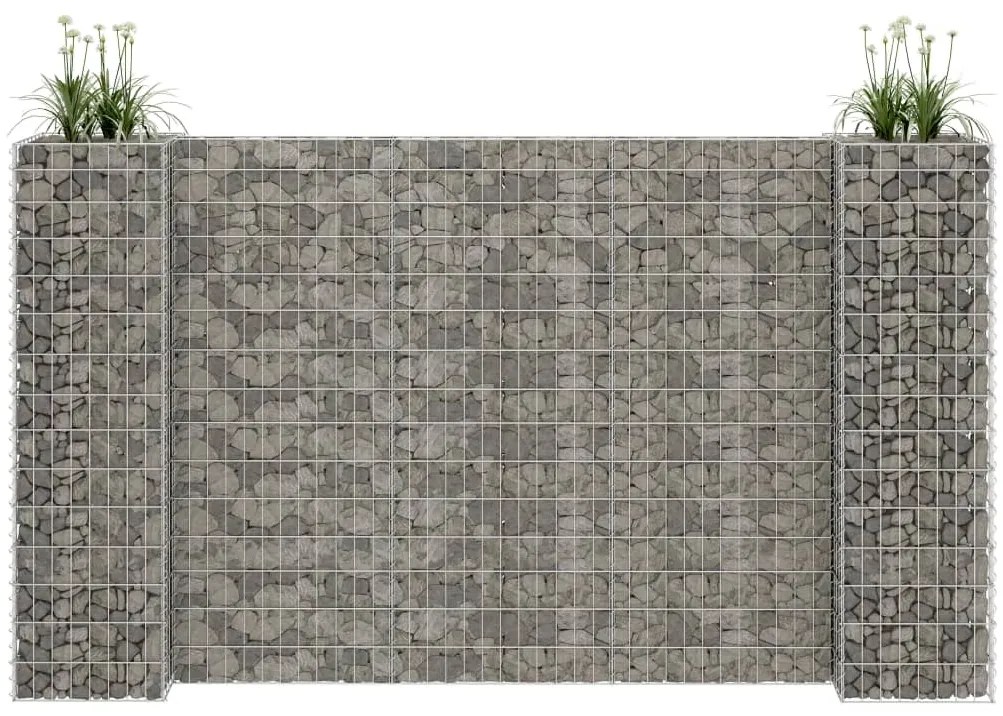vidaXL Συρματοκιβώτιο Γλάστρα Σχήμα «Η» 260x40x150 εκ. Ατσάλινο Σύρμα