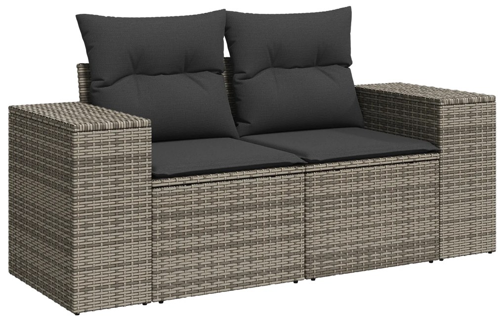 vidaXL Set Κήπου  9 Τεμαχίων με Μαξιλάρια Γκρι Πολυρατάν