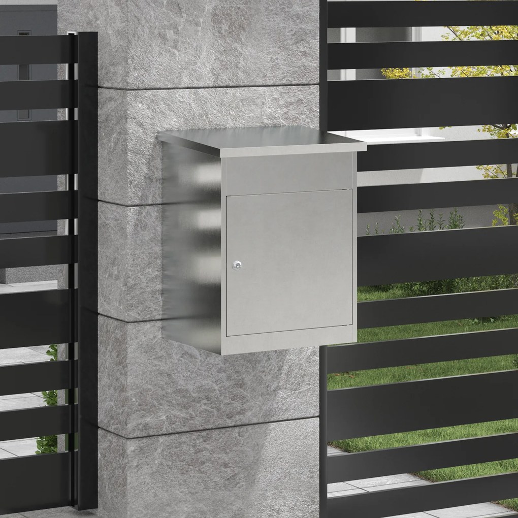 vidaXL Θυρίδα Πακέτων Μαύρο 44 x 35 x 59 εκατοστά Ανοξείδωτο ατσάλι