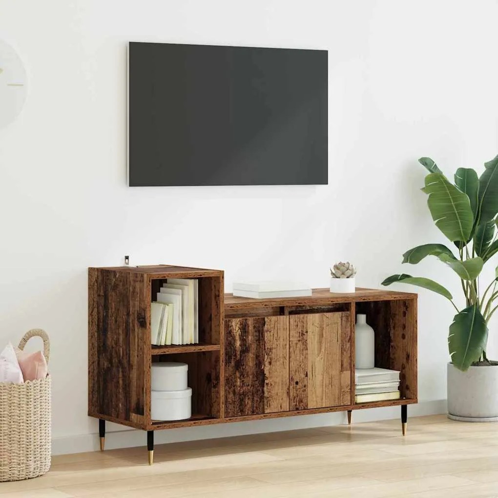 vidaXL Ντουλάπι TV Παλιό Ξύλο 100 x 35 x 55 εκ Επεξεργασμένο ξύλο