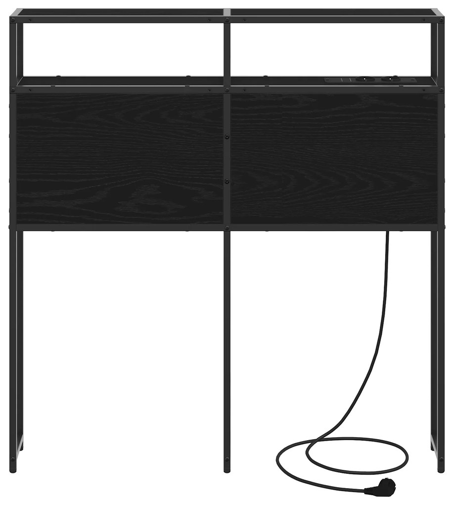 vidaXL Κεφαλάρι Αποθήκης Επιτοίχιο Μαύρη δρυς 90 cm Επεξεργασμένο ξύλο