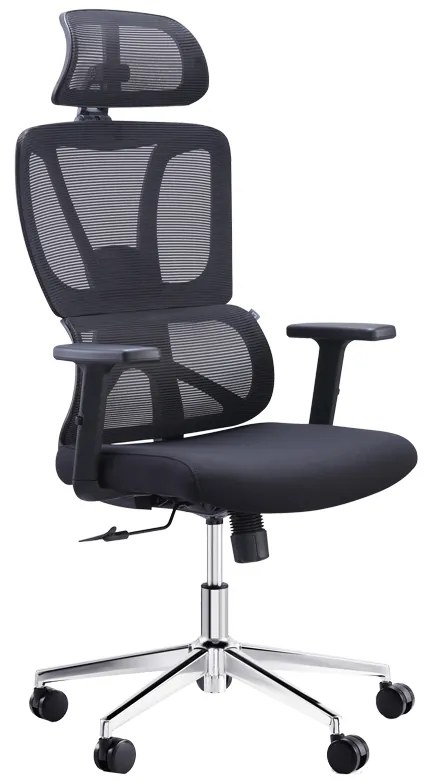 Καρέκλα γραφείου διευθυντή Aish mesh ύφασμα μαύρο 64x66x130εκ Υλικό: MESH - FABRIC - METAL 069-000075
