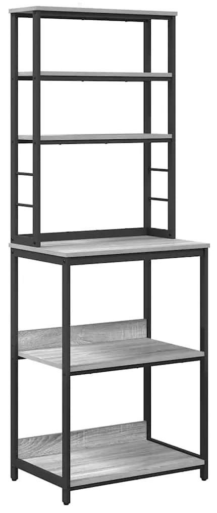 vidaXL Ράφι Κουζίνας Γκρίζο Σονομα 60 x 40 x 168 εκ Επεξεργασμένο ξύλο