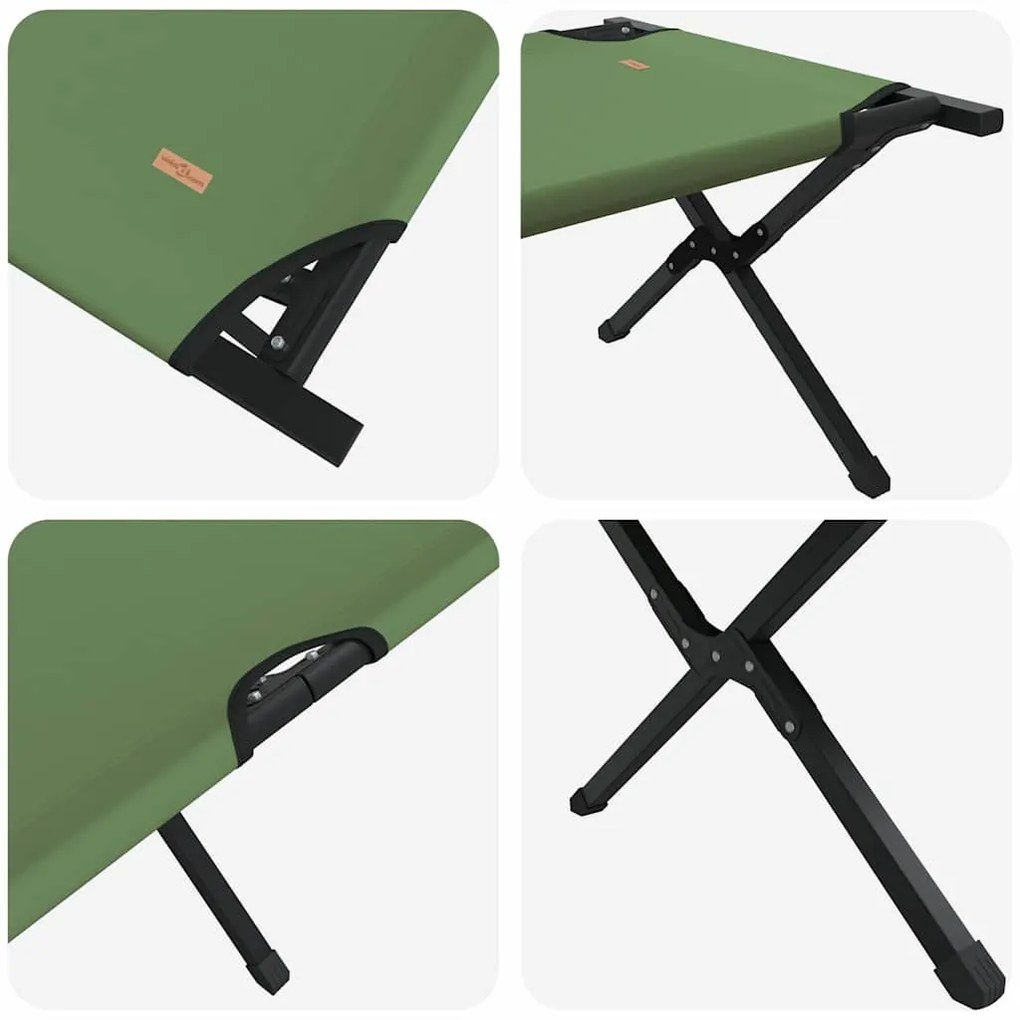 vidaXL Αναδιπλούμενο Κρεβάτι Κάμπινγκ Πράσινο 210 x 80 x 46 εκ.