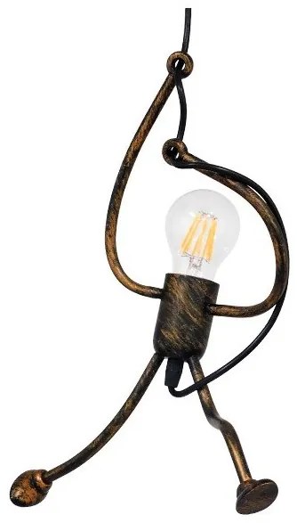 Κρεμαστό Φωτιστικό Οροφής Καφέ Σκουριά LITTLE MAN 01653 Globostar-1653-Σκουριασμένο 01653