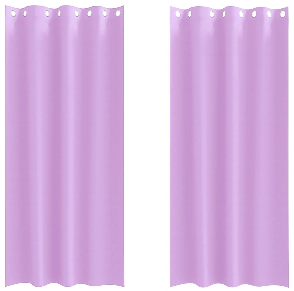 vidaXL Κουρτίνες με κουρτίνες 2 pcs Μοβ 225 x 140 εκ. Πολυεστέρας