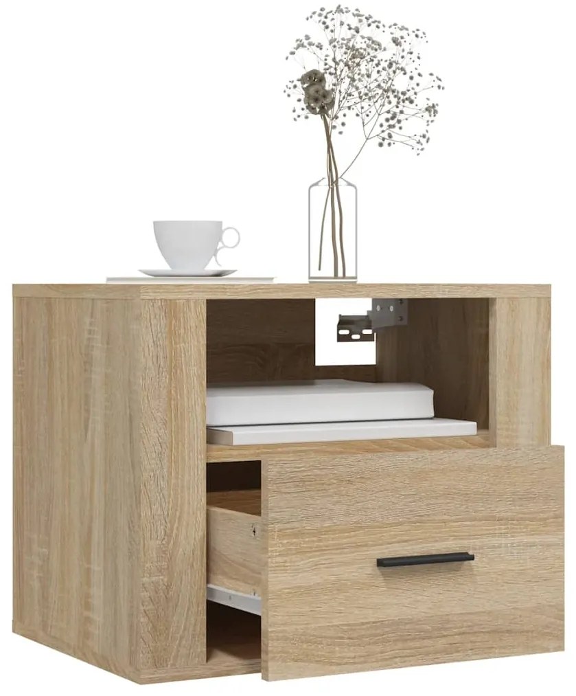 vidaXL Κομοδίνα Επιτοίχιο Sonoma Δρυς 50x36x40 εκ.