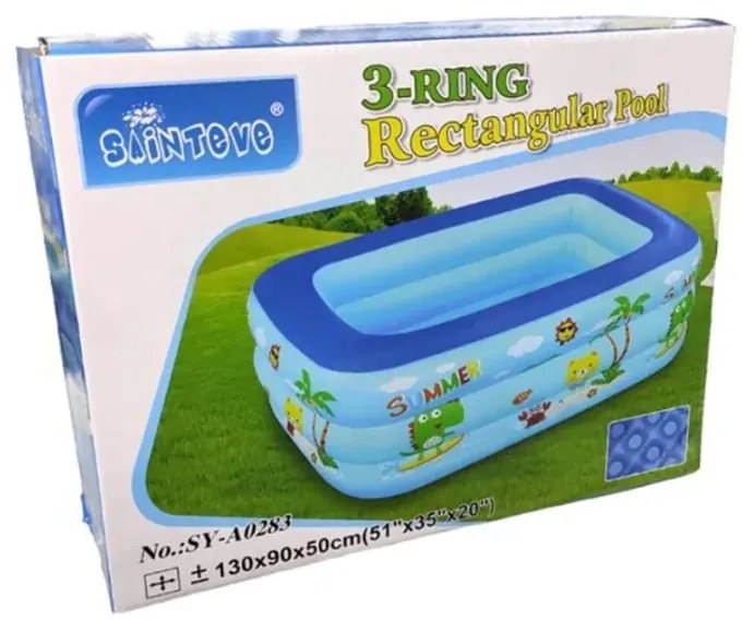 Sainteve παιδική πισίνα φουσκωτή 130x90x50cm SY-A0283 - 3-Ring rectangular swimming pool