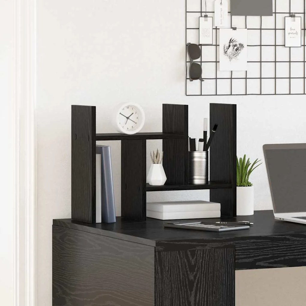 vidaXL Οργανωτής Γραφείου Μαύρη δρυς 34.5 x 15.5 x 35.5 cm
