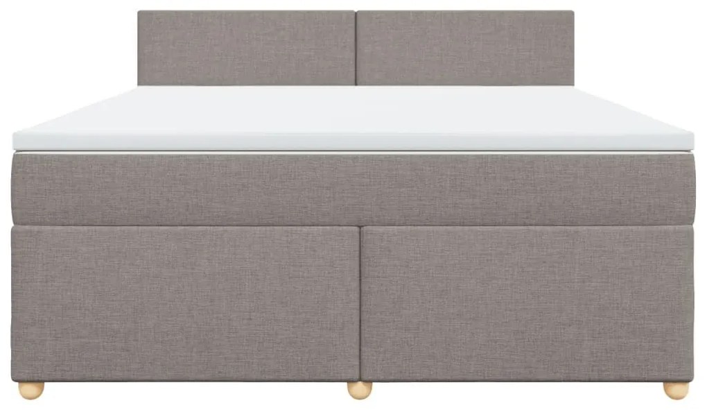 Κρεβάτι Boxspring με Στρώμα Taupe 180x200 εκ. Υφασμάτινο - Μπεζ-Γκρι