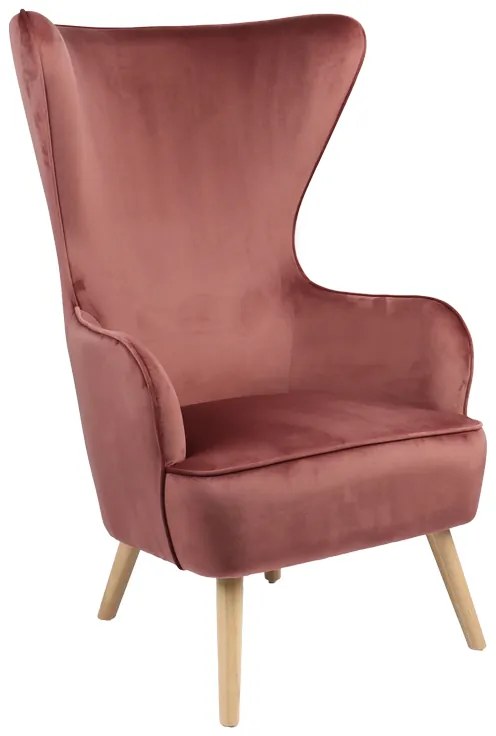 Intrahome Μπερζέρα Byfon Intrahome σάπιο μήλο βελούδο-πόδι rubberwood σε φυσική απόχρωση 76x83x117εκ | SKU: INTRAPA-366111172