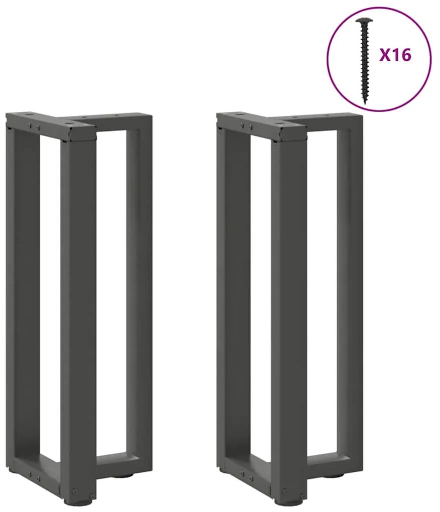 vidaXL Πόδια Κονσόλας σε Σχήμα Τ, 2 τεμ. Ανθρακί 25x28x(72-73) εκ. Ατσάλι
