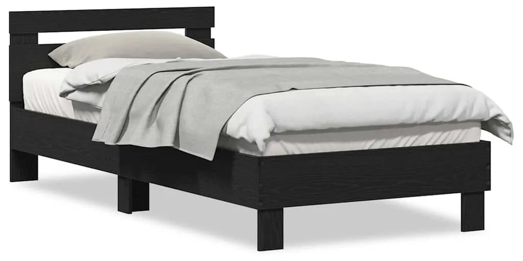 vidaXL Πλαίσιο Κρεβατιού Μαύρη Οξυά 90 x 200 cm Επεξεργασμένο ξύλο