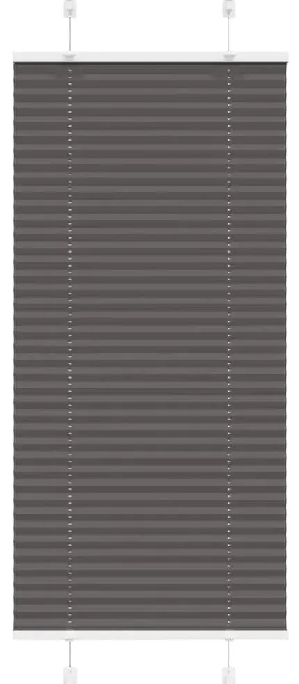vidaXL Πλισέ περσίδα Μαύρο 55x100 cm Πλάτος υφάσματος 54,4 cm