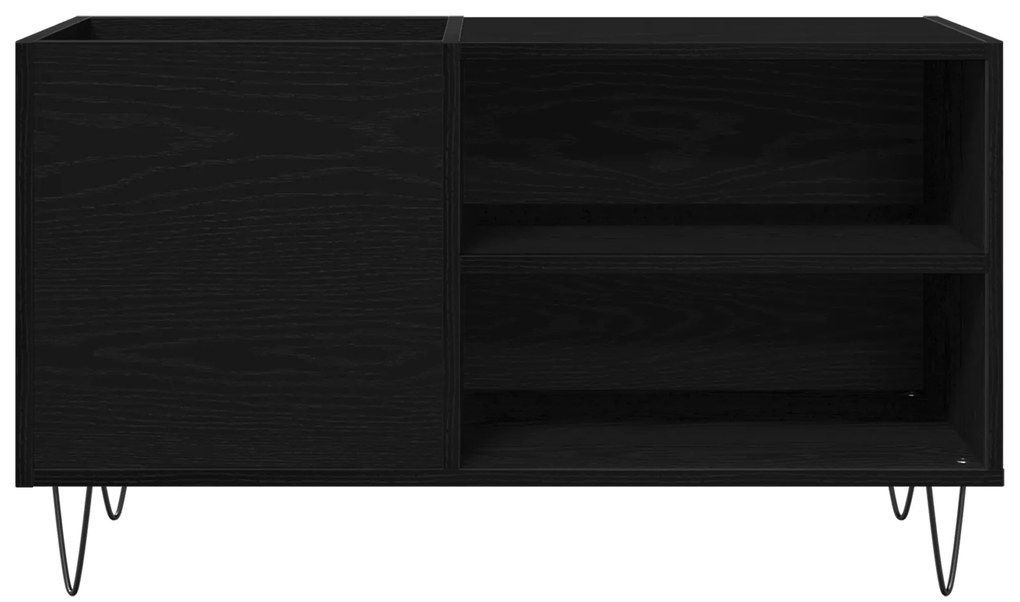 vidaXL Ντουλάπι Δίσκων Μαύρο Δρυς 84,5x38x48 εκ Επεξεργασμένο Ξύλο