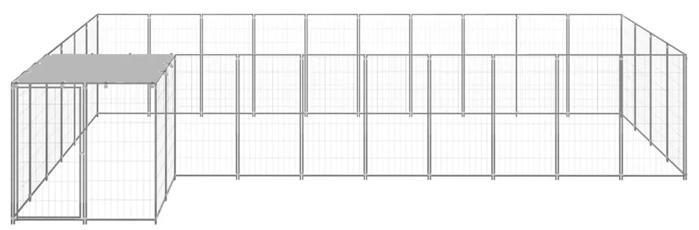 vidaXL Σπιτάκι Σκύλου Ασημί 13,31 μ² Ατσάλινο