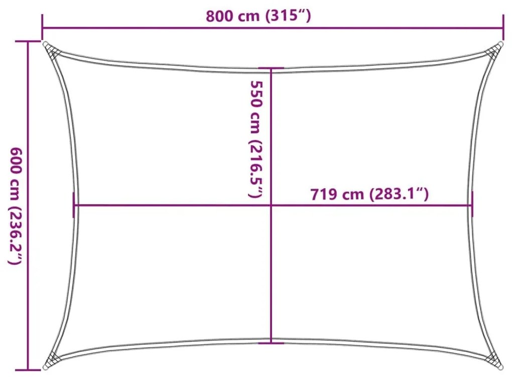 Πανί Σκίασης Μπεζ 6 x 8 μ. από HDPE 160 γρ/μ² - Μπεζ