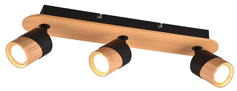 Σποτ Trio Lighting Aruni 801100332 Ξύλο - Μαύρο Ματ