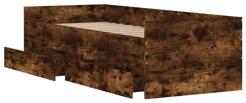 vidaXL Πλαίσιο Κρεβατιού Με Συρτάρια Δρυς 75x190 εκ Small Single