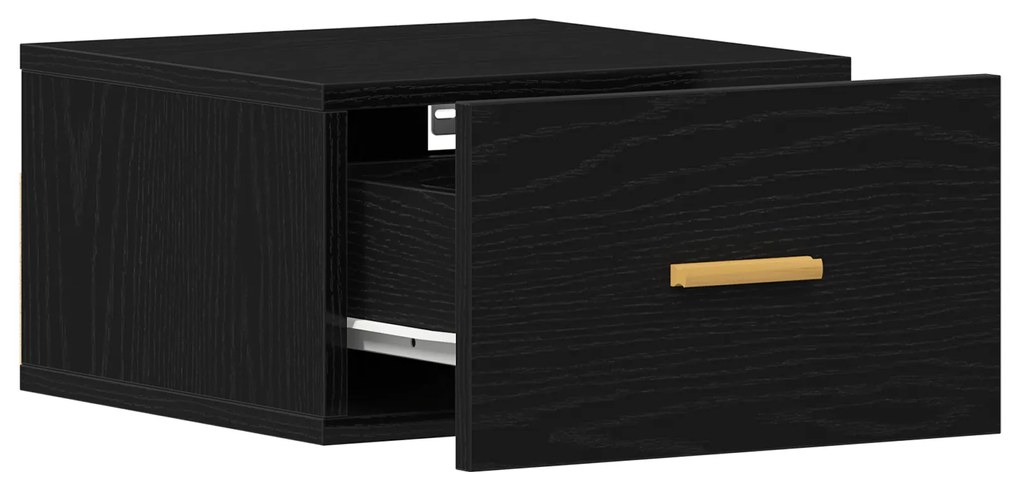 vidaXL Τοίχου Κομοδίνο Μαύρη Βελανιδιά 35x35x20 εκ