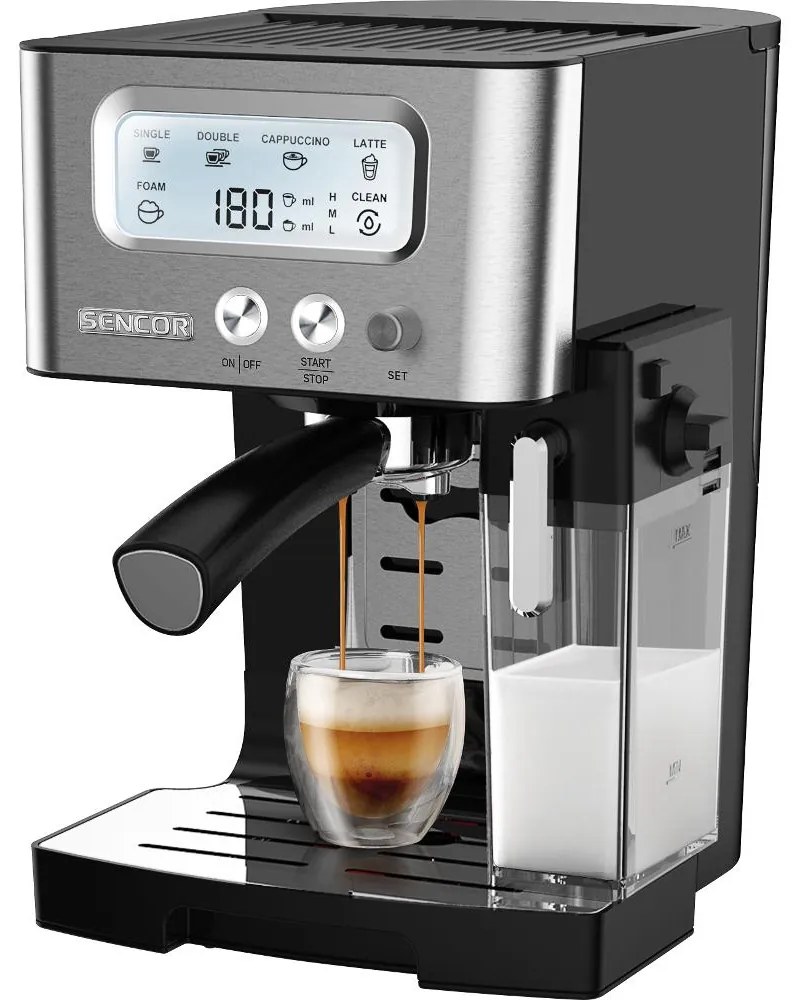 Μηχανή Espresso Ημιαυτόματη 15Bar 1.450W Sencor SES 4090SS Ασημί