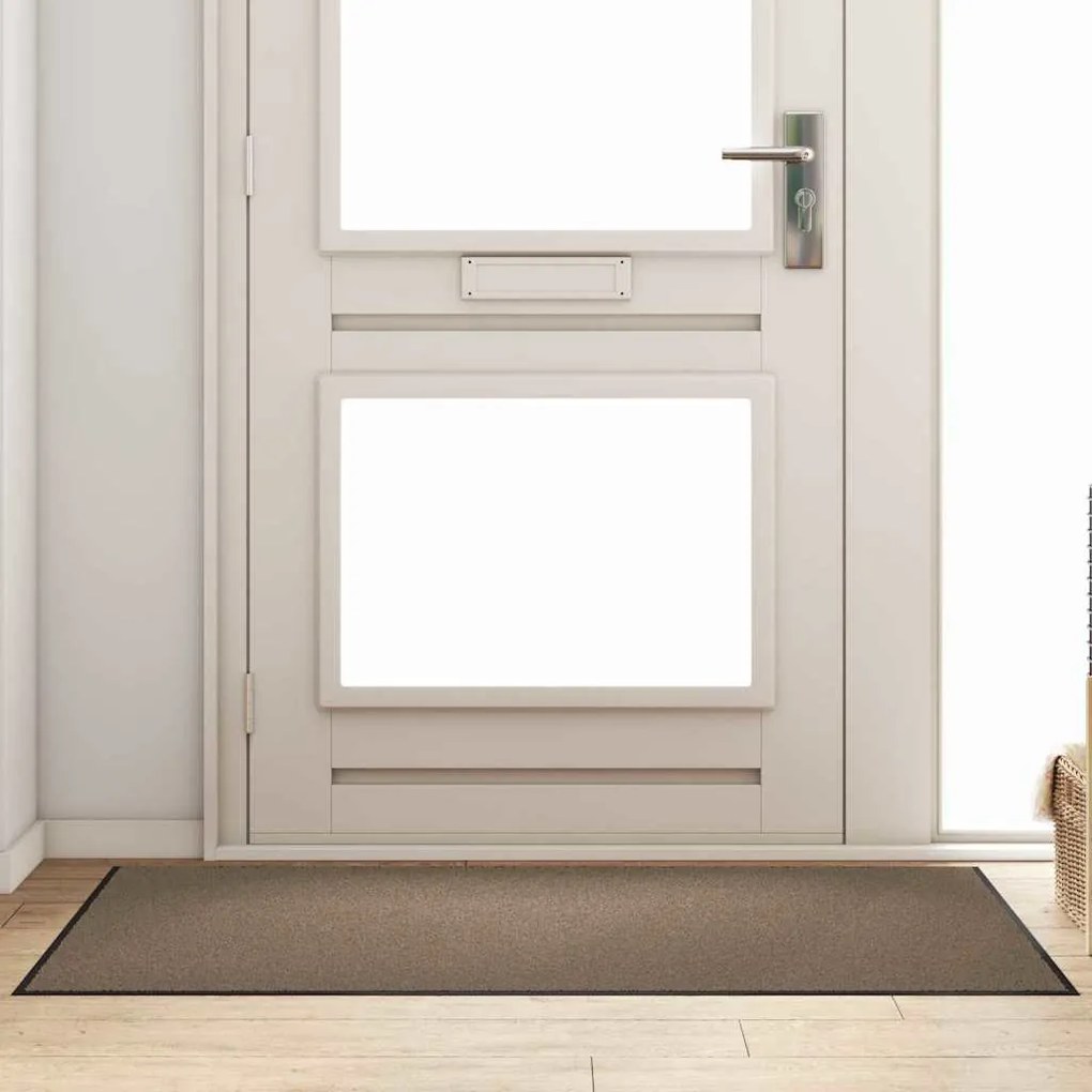 vidaXL Χαλάκι Εξώπορτας Μπεζ και Μαύρο 90 x 150 cm